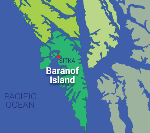 map of baranof island, alaska